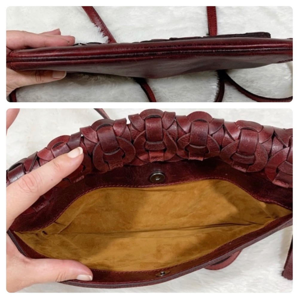 NEW Patricia Nash Baku Leather Crossbody Clutch in Red - Picture 11 of 12